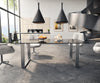 Dining Table Aurora 200x100cm Glass Black Square Frame Slim Silver