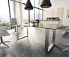 Dining Table Aurora 200x100cm Glass Black Square Frame Slim Silver