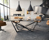 Dining Table Aurora 200x100cm Glass Black Spider Frame Black