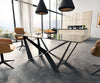 Dining Table Aurora 200x100cm Glass Black Spider Frame Black