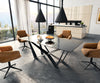 Dining Table Aurora 200x100cm Glass Black Spider Frame Black
