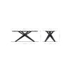 Dining Table Aurora 200x100cm Glass Black Cross Frame Black