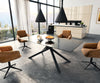 Dining Table Aurora 200x100cm Glass Black Cross Frame Black
