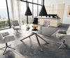 Dining Table Aurora 200x100cm Glass Black Cross Frame Silver