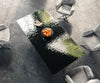 Dining Table Aurora 200x100cm Glass Black Cross Frame Silver