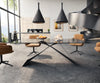 Dining Table Aurora 200x100cm Glass Black V-Frame Black