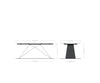 Dining Table Aurora 200x100cm Glass Black V-Frame Black