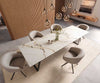 Dining Table Aurora 300x100cm Ceramic Gold Slanted Frame Black