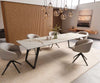 Dining Table Aurora 300x100cm Ceramic Gold Slanted Frame Black