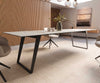 Dining Table Aurora 300x100cm Ceramic Gold Slanted Frame Black