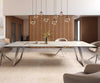 Dining Table Aurora 300x100cm Ceramic Gold Slanted Frame Silver