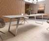 Dining Table Aurora 300x100cm Ceramic Gold Slanted Frame Silver