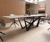 Dining Table Aurora 300x100cm Ceramic Gold Spider Frame Black