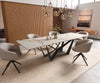 Dining Table Aurora 300x100cm Ceramic Gold Spider Frame Black