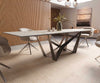 Dining Table Aurora 300x100cm Ceramic Gold Spider Frame Silver