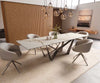 Dining Table Aurora 300x100cm Ceramic Gold Spider Frame Silver