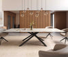 Dining Table Aurora 300x100cm Ceramic Gold Cross Frame Black