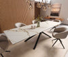 Dining Table Aurora 300x100cm Ceramic Gold Cross Frame Black