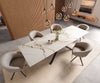 Dining Table Aurora 300x100cm Ceramic Gold Cross Frame Black