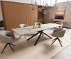 Dining Table Aurora 300x100cm Ceramic Gold Cross Frame Black