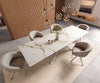 Dining Table Aurora 300x100cm Ceramic Gold Cross Frame Silver