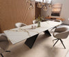 Dining Table Aurora 300x100cm Ceramic Gold V-Frame Black