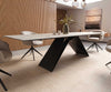Dining Table Aurora 300x100cm Ceramic Gold V-Frame Black