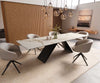 Dining Table Aurora 300x100cm Ceramic Gold V-Frame Black