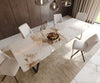 Dining Table Aurora 300x100cm Ceramic Beige Slanted Frame Black