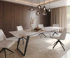 Dining Table Aurora 300x100cm Ceramic Beige Slanted Frame Black