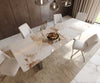 Dining Table Aurora 300x100cm Ceramic Beige Square Frame Slim Silver