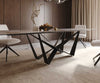 Dining Table Aurora 300x100cm Ceramic Beige Spider Frame Black