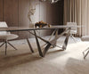 Dining Table Aurora 300x100cm Ceramic Beige Spider Frame Silver