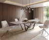 Dining Table Aurora 300x100cm Ceramic Beige Spider Frame Silver