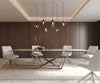 Dining Table Aurora 300x100cm Ceramic Beige Spider Frame Silver