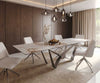 Dining Table Aurora 300x100cm Ceramic Beige Spider Frame Silver