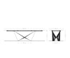 Dining Table Aurora 300x100cm Ceramic Beige Spider Frame Silver
