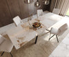 Dining Table Aurora 300x100cm Ceramic Beige Cross Frame Black