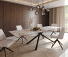 Dining Table Aurora 300x100cm Ceramic Beige Cross Frame Black