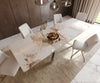 Dining Table Aurora 300x100cm Ceramic Beige Cross Frame Silver