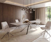 Dining Table Aurora 300x100cm Ceramic Beige Cross Frame Silver