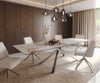 Dining Table Aurora 300x100cm Ceramic Beige Cross Frame Silver