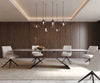 Dining Table Aurora 300x100cm Ceramic Beige V-Frame Black