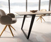 Dining Table Aurora 300x100cm Ceramic Sabbia Oak-Look Slanted Frame Black