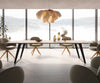 Dining Table Aurora 300x100cm Ceramic Sabbia Oak-Look Slanted Frame Black