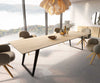 Dining Table Aurora 300x100cm Ceramic Sabbia Oak-Look Slanted Frame Black