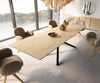 Dining Table Aurora 300x100cm Ceramic Sabbia Oak-Look Cross Frame Black