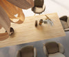 Dining Table Aurora 300x100cm Ceramic Sabbia Oak-Look V-Frame Black