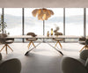 Dining Table Aurora 300x100cm Ceramic Sabbia Oak-Look V-Frame Black