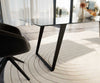 Dining Table Aurora 300x100cm Glass Black Slanted Frame Black